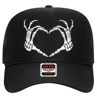 Skeleton Hand Heart Sign Funny Halloween Trucker Hat
