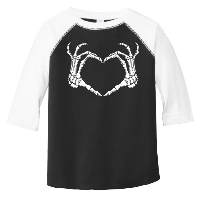 Skeleton Hand Heart Sign Funny Halloween Toddler Fine Jersey T-Shirt