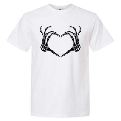 Skeleton Hand Heart Sign Funny Halloween Garment-Dyed Heavyweight T-Shirt