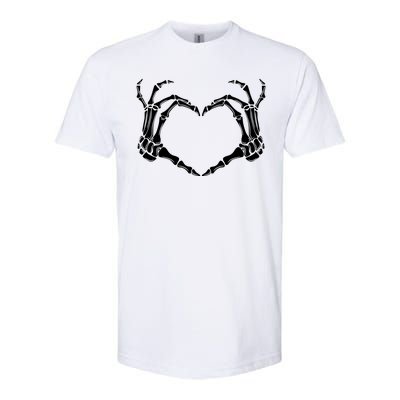 Skeleton Hand Heart Sign Funny Halloween Softstyle CVC T-Shirt