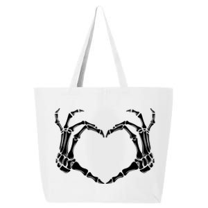 Skeleton Hand Heart Sign Funny Halloween 25L Jumbo Tote