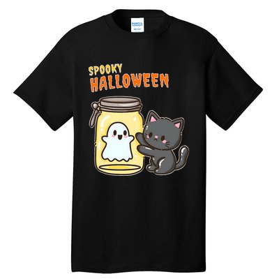 Spooky Happy Halloween Cat Tall T-Shirt