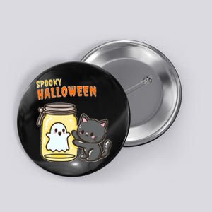 Spooky Happy Halloween Cat Button