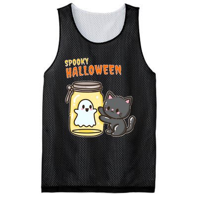 Spooky Happy Halloween Cat Mesh Reversible Basketball Jersey Tank