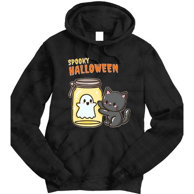 Spooky Happy Halloween Cat Tie Dye Hoodie