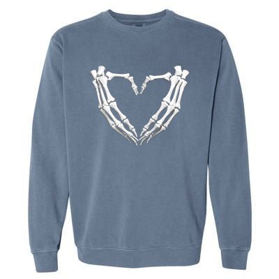 Skeleton Hands Heart Bones Halloween Costume Spooky Great Gift Garment-Dyed Sweatshirt