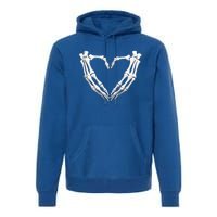 Skeleton Hands Heart Bones Halloween Costume Spooky Great Gift Premium Hoodie