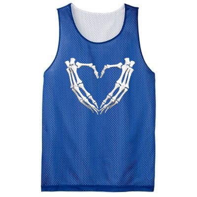 Skeleton Hands Heart Bones Halloween Costume Spooky Great Gift Mesh Reversible Basketball Jersey Tank