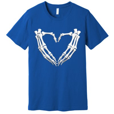 Skeleton Hands Heart Bones Halloween Costume Spooky Great Gift Premium T-Shirt