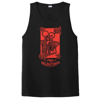 Skeleton Hug Happy Valentines Day Funny Couple Cute Gift PosiCharge Competitor Tank