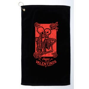 Skeleton Hug Happy Valentines Day Funny Couple Cute Gift Platinum Collection Golf Towel