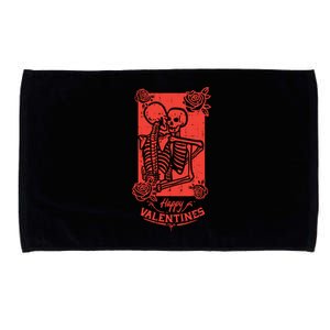 Skeleton Hug Happy Valentines Day Funny Couple Cute Gift Microfiber Hand Towel