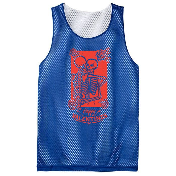 Skeleton Hug Happy Valentines Day Funny Couple Cute Gift Mesh Reversible Basketball Jersey Tank