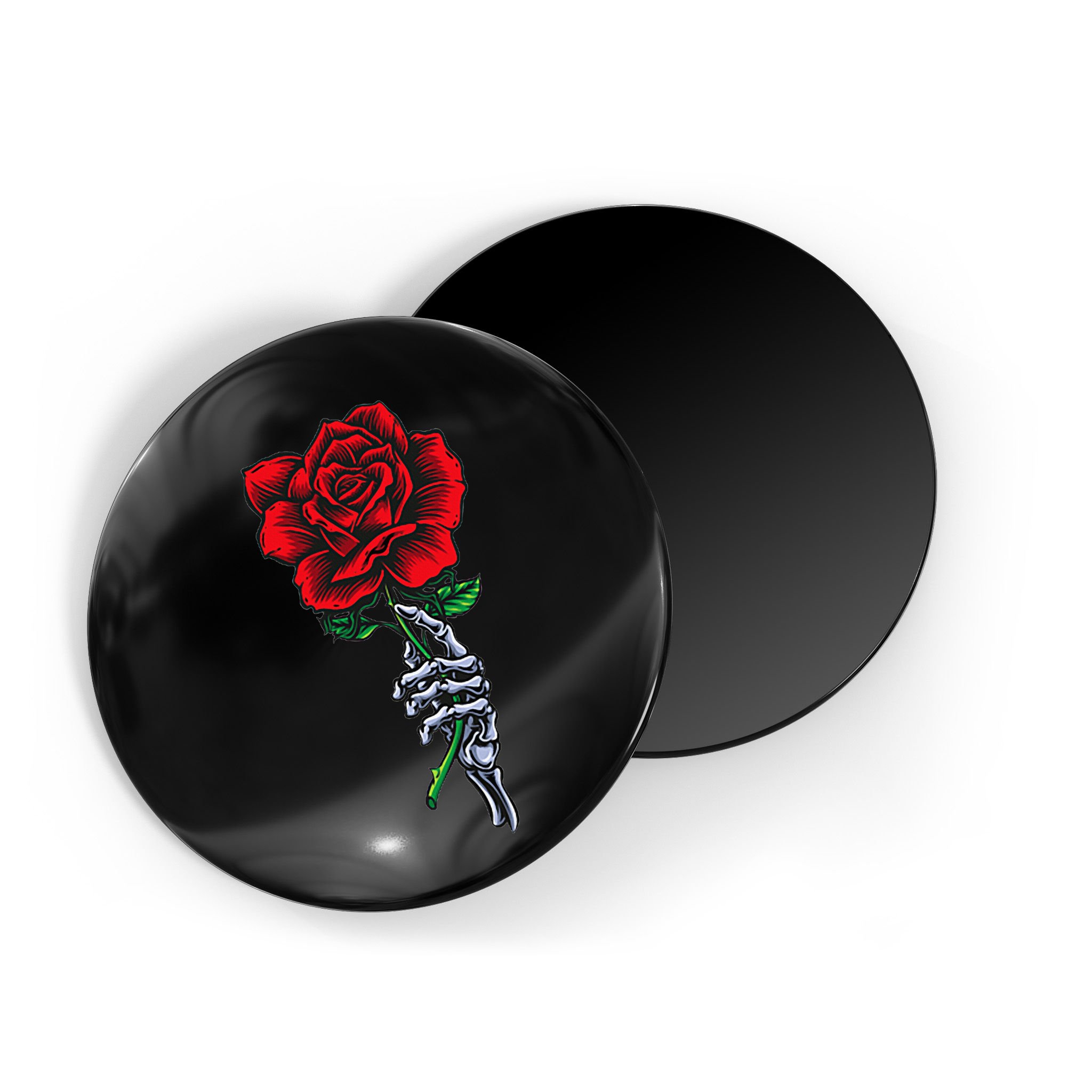 Skeleton Hand Holding Rose Aesthetic Red Flower Magnet
