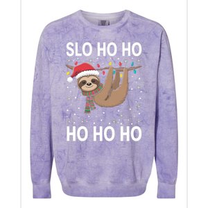 Slo Ho Ho Merry Slothmas Sloth Christmas Great Gift Colorblast Crewneck Sweatshirt