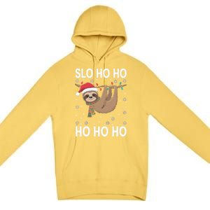 Slo Ho Ho Merry Slothmas Sloth Christmas Great Gift Premium Pullover Hoodie