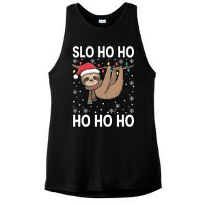 Slo Ho Ho Merry Slothmas Sloth Christmas Great Gift Ladies PosiCharge Tri-Blend Wicking Tank