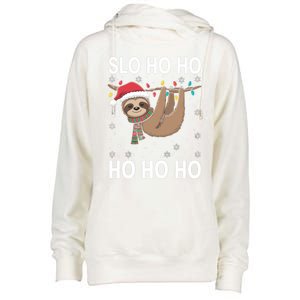 Slo Ho Ho Merry Slothmas Sloth Christmas Great Gift Womens Funnel Neck Pullover Hood