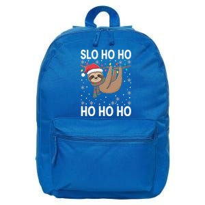 Slo Ho Ho Merry Slothmas Sloth Christmas Great Gift 16 in Basic Backpack