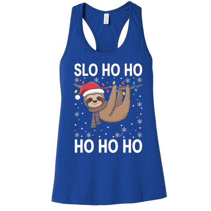 Slo Ho Ho Merry Slothmas Sloth Christmas Great Gift Women's Racerback Tank