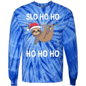 Slo Ho Ho Merry Slothmas Sloth Christmas Great Gift Tie-Dye Long Sleeve Shirt