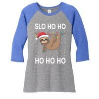 Slo Ho Ho Merry Slothmas Sloth Christmas Great Gift Women's Tri-Blend 3/4-Sleeve Raglan Shirt