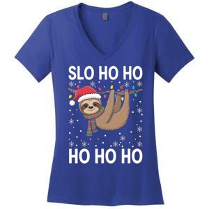 Slo Ho Ho Merry Slothmas Sloth Christmas Great Gift Women's V-Neck T-Shirt