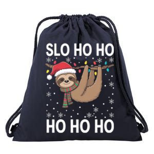 Slo Ho Ho Merry Slothmas Sloth Christmas Great Gift Drawstring Bag