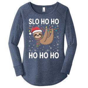 Slo Ho Ho Merry Slothmas Sloth Christmas Great Gift Women's Perfect Tri Tunic Long Sleeve Shirt