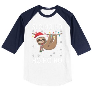 Slo Ho Ho Merry Slothmas Sloth Christmas Great Gift Baseball Sleeve Shirt