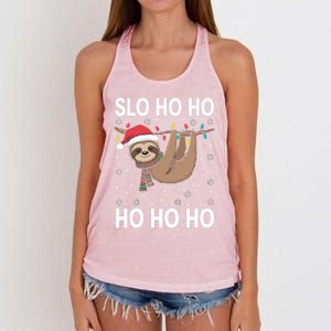 Slo Ho Ho Merry Slothmas Sloth Christmas Great Gift Women's Knotted Racerback Tank