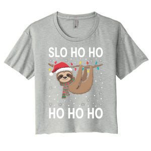 Slo Ho Ho Merry Slothmas Sloth Christmas Great Gift Women's Crop Top Tee