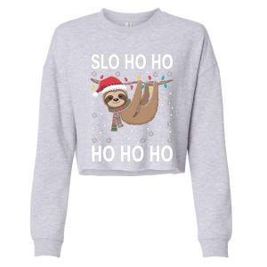 Slo Ho Ho Merry Slothmas Sloth Christmas Great Gift Cropped Pullover Crew