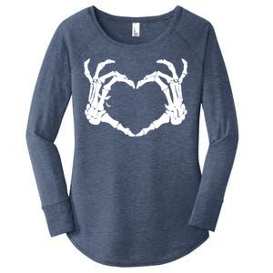 Skeleton Hands Heart Halloween Costume Gift Women's Perfect Tri Tunic Long Sleeve Shirt