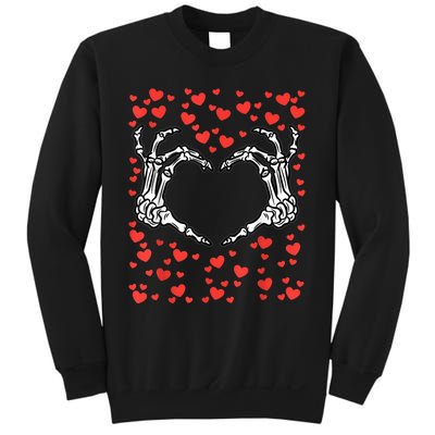 Skeleton Hand Heart Valentines Day Funny Bones Love Sweatshirt