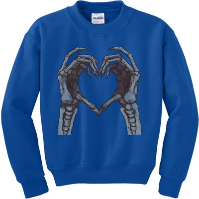 Skeleton Hands Heart Love Halloween Costume Spooky Scary Gift Kids Sweatshirt