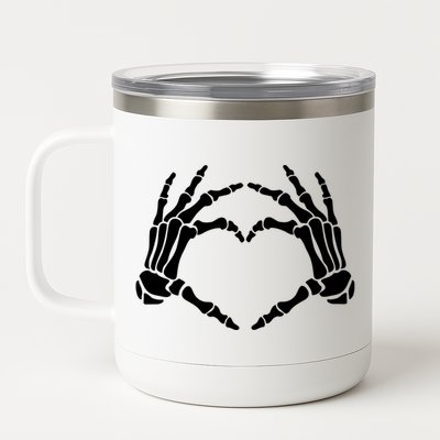 Skeleton Hands Heart Cute Gift 12 oz Stainless Steel Tumbler Cup