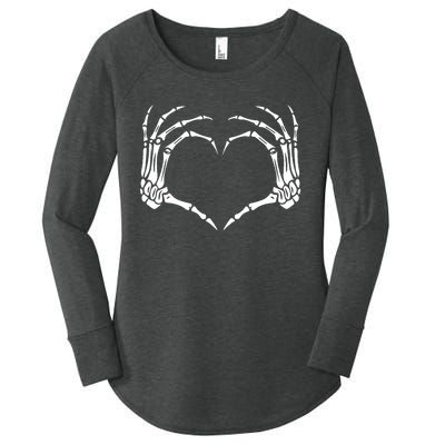 Skeleton Hands Heart Sign Retro Halloween Costume Women's Perfect Tri Tunic Long Sleeve Shirt