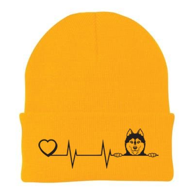 Siberian Husky Heartbeat Dog Breed Husky Heart Knit Cap Winter Beanie