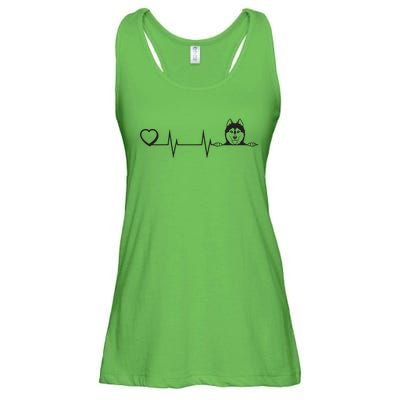 Siberian Husky Heartbeat Dog Breed Husky Heart Ladies Essential Flowy Tank