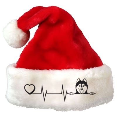 Siberian Husky Heartbeat Dog Breed Husky Heart Premium Christmas Santa Hat