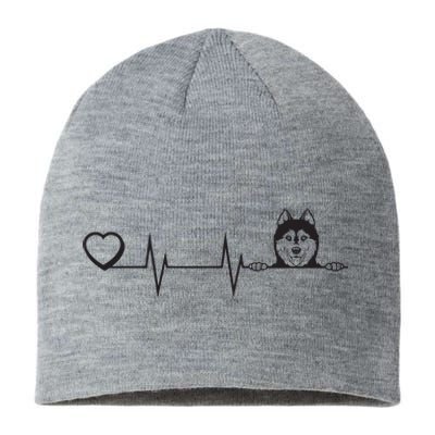 Siberian Husky Heartbeat Dog Breed Husky Heart Sustainable Beanie