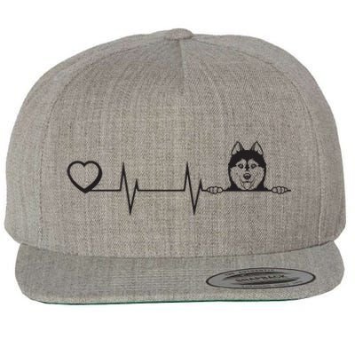 Siberian Husky Heartbeat Dog Breed Husky Heart Wool Snapback Cap