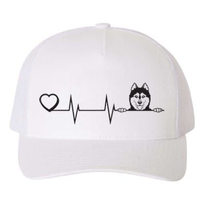 Siberian Husky Heartbeat Dog Breed Husky Heart Yupoong Adult 5-Panel Trucker Hat