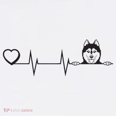 Siberian Husky Heartbeat Dog Breed Husky Heart T-Shirt