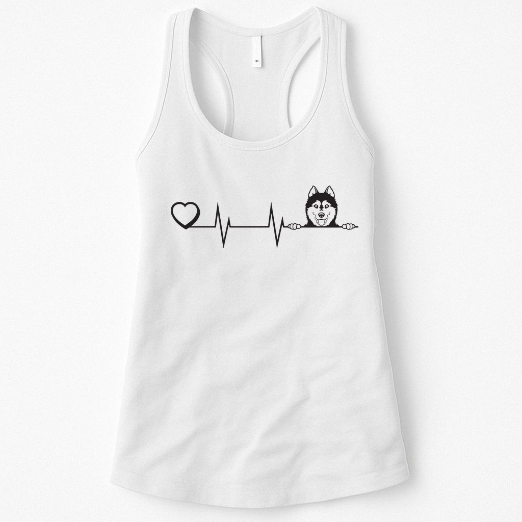 Siberian Husky Heartbeat Dog Breed Husky Heart Womens Tank Top