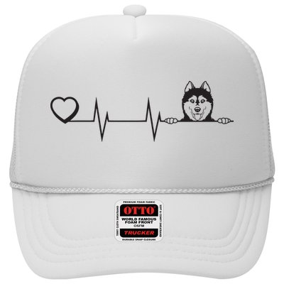 Siberian Husky Heartbeat Dog Breed Husky Heart Trucker Hat