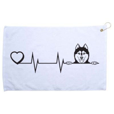 Siberian Husky Heartbeat Dog Breed Husky Heart Grommeted Golf Towel