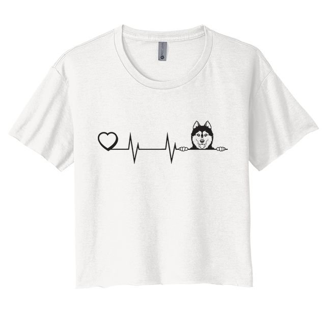 Siberian Husky Heartbeat Dog Breed Husky Heart Crop Top