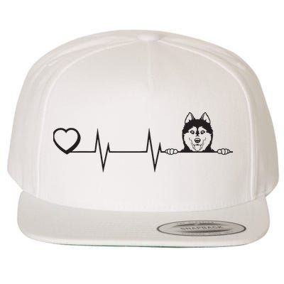 Siberian Husky Heartbeat Dog Breed Husky Heart Wool Snapback Cap